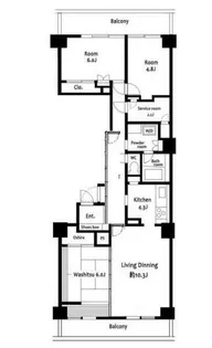 芝浦スクエアハイツ【18階】の間取り