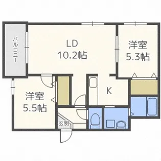 鹿鳴館(ロクメイカン)【4階】の間取り