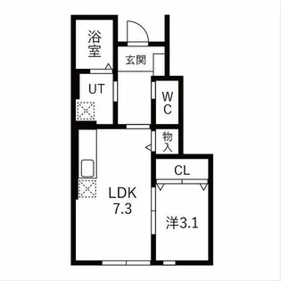 ブラストI A102号室【1階】の間取り
