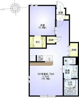 VILLEST 溝の口 SOUTH【1階】の間取り