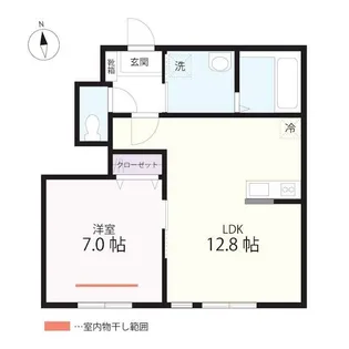 QUIET CRAB HOUSE mix西谷A号棟(仮)【1階】の間取り