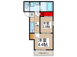 ヴェルヴェーヌ大宮.【2階】の間取り