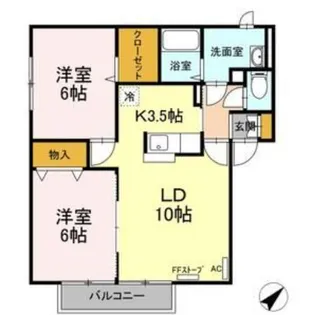 グランメールキヨミB【1階】の間取り