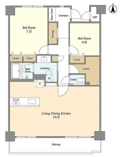 グランハイツ池尻【4階】の間取り