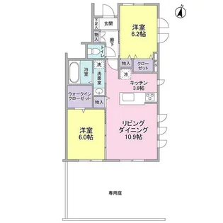 桜コート上用賀【1階】の間取り