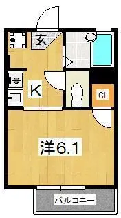 クレール梨木【2階】の間取り