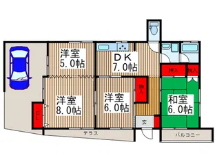 光映ハイツ【1階】の間取り