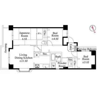 クレセントコート津田沼【6階】の間取り