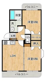 ボヌール二の宮【1階】の間取り