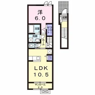 ルーチェ・デル・ソレI【2階】の間取り