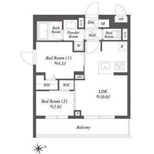 ブランシエスタ用賀【4階】の間取り