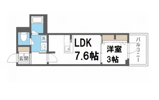 RJRプレシア南堀江【8階】の間取り