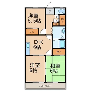 ハイツハンドヒル【2階】の間取り