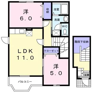 ソレイユI【2階】の間取り
