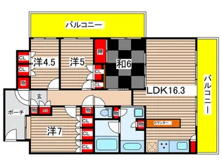 千葉みなとパークハウス2番館【11階】の間取り