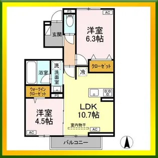ベルウッドコートA棟【1階】の間取り
