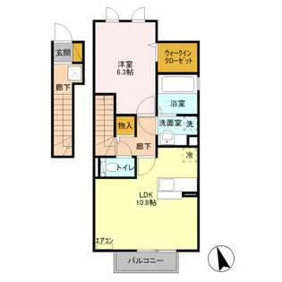 メゾン医大前桜A203棟【2階】の間取り