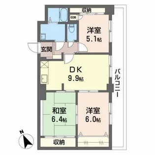 サンパレス大野【2階】の間取り