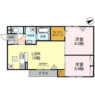 Avenir城北【1階】の間取り