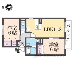 ラ・ピュールメゾンC棟【2階】の間取り