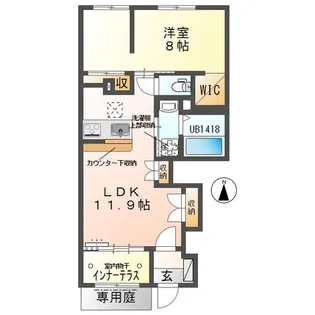 エーリオA【1階】の間取り