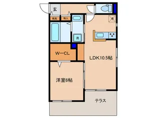 ロシェ リーブル【1階】の間取り