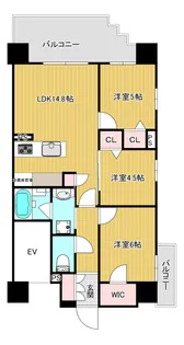 レーベン加治屋町MIDCORE【4階】の間取り