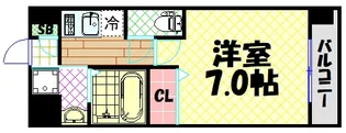 エグゼ難波西IV【14階】の間取り