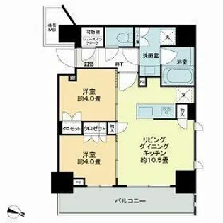 ライオンズ千代田岩本町ミレスーKDA【10階】の間取り