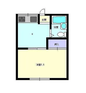 コーポみちのく【1階】の間取り