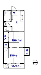 上原コーポ【4階】の間取り