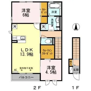 ネバーマインドI・II【2階】の間取り