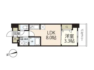 S-RESIDENCE広島駅clarity【10階】の間取り