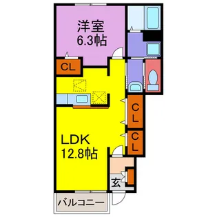 エクセルシアA・B・C【1階】の間取り