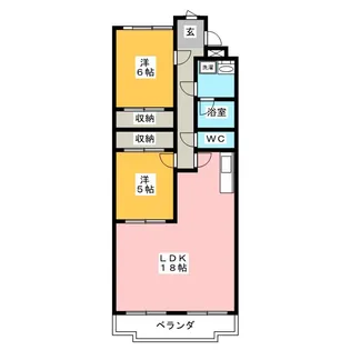 ベルメゾン若森【1階】の間取り