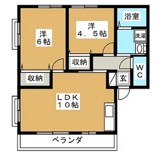 ル・ヴィラージュIII【1階】の間取り