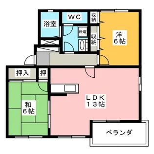 セントラル長松 C【2階】の間取り
