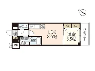 S-RESIDENCE広島駅enable【6階】の間取り