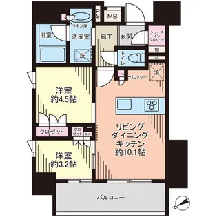 シャリエ椎名町【2階】の間取り