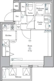 クレイシア蔵前【7階】の間取り