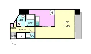 OMマンション東生駒【6階】の間取り