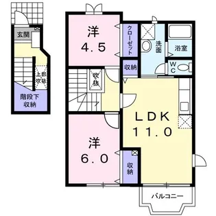 アンソレイエ A【2階】の間取り
