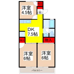 セジュール三松【2階】の間取り