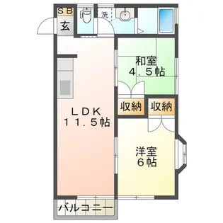 シーサイドパレス【2階】の間取り