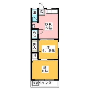 高砂ヴィレッヂ【2階】の間取り