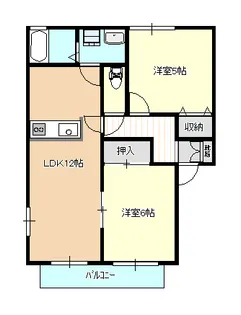 大伸ハイツA【1階】の間取り