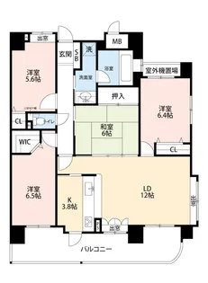 ヴェルビュ出水芭蕉園【9階】の間取り