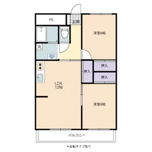 2LDKの間取り画像