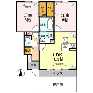 ラ・ペーシュ103【1階】の間取り