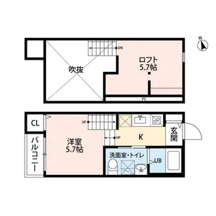 福岡県春日市桜ヶ丘6【アパート】の間取り